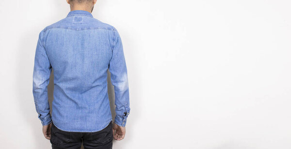 long sleeve shirt over male model, isolated background