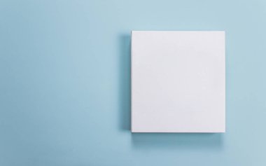 Grafik tasarımcısı için katalog modeli, mavi arkaplan, izole arkaplan