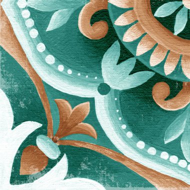 Seramik fayans, duvar kağıdı, tekstil, majolika için süs