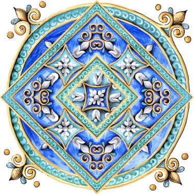 Seramik fayans, duvar kağıdı, tekstil ve majolika için suluboya süsü