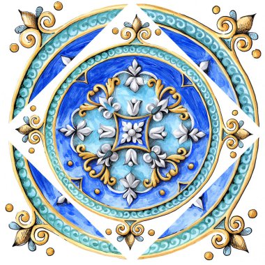 Seramik fayans, duvar kağıdı, tekstil ve majolika için suluboya süsü