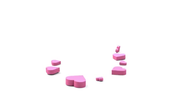 Animated Screensaver Cube Love Symbols Valentine Day Rendering — ストック動画