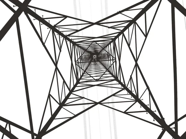 Blick Auf Einen Strommasten Schwarz Weiß — Stockfoto