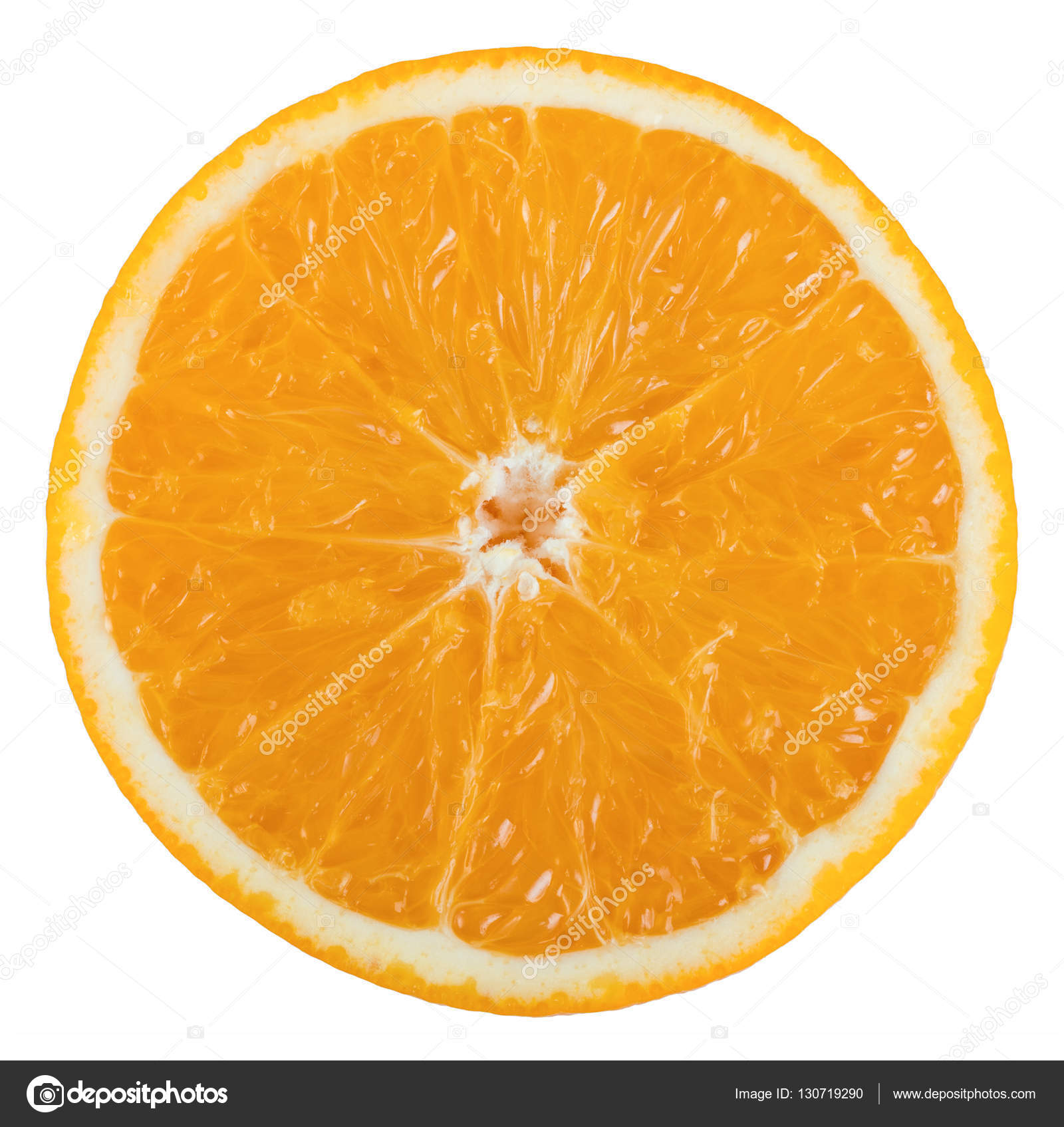 Orange fruit round slice isolated on white background Stock Photo by ©tumeyes 130719290