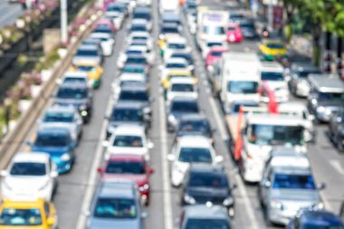 Trafik sıkışıklığı sokak yol bulanıklık, arka plan için etkisi bulanıklık