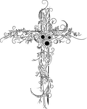 Dekor çapraz çiçek dövme