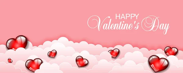 Happy Valentines Day Vector Template Calligraphic Lettering Pink Background Pink — Stock Vector