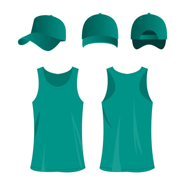 Teal sport top en cap — Stockvector