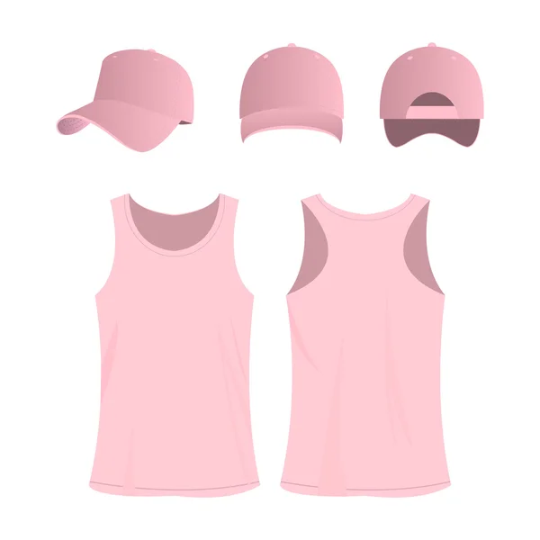 Baby pink sport top and cap — Stockový vektor
