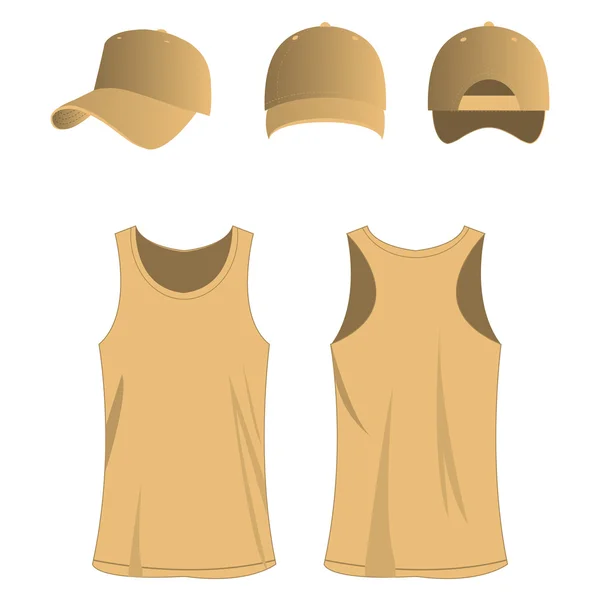 Tan sport top en cap — Stockvector