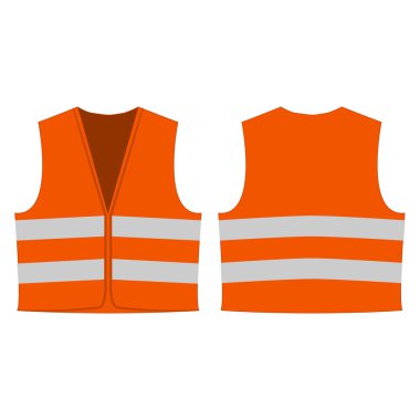 orange reflective safety vest clipart