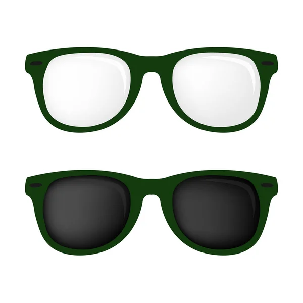 Hipster grüne Brille und Sonnenbrille — Stockvektor