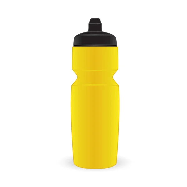 Gele kleur sport fles geïsoleerde vector op de witte achtergrond — Stockvector
