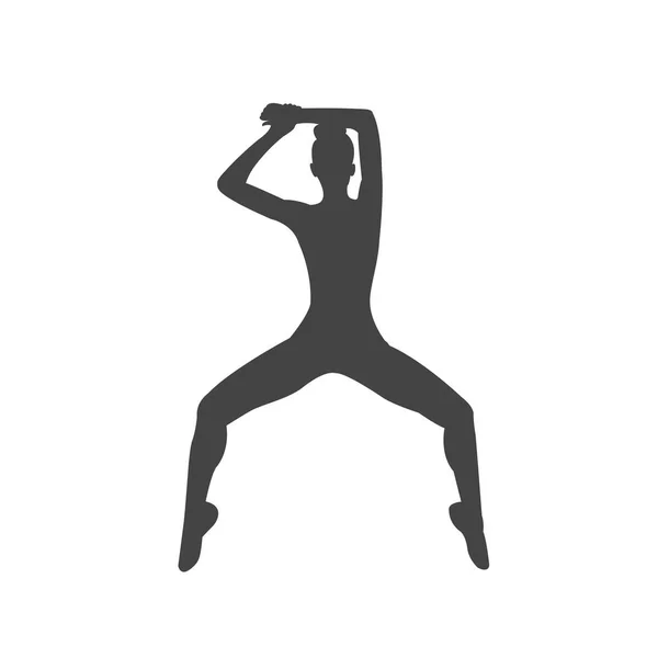 Kadın spor dans siluet izole vektör — Stok Vektör