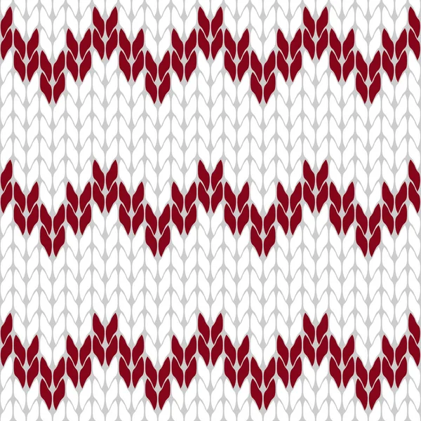Πλεκτό λευκό και σκούρο κόκκινο φόντο μοτίβο τρίγωνο απομονωμένες διάνυσμα — Διανυσματικό Αρχείο