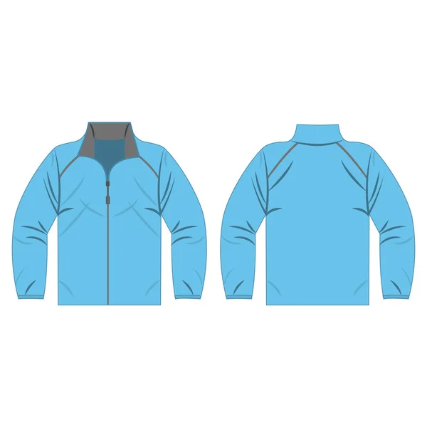 Babhy голубой осенью, весенняя куртка изолированный вектор передней и задней для продвижения рекламы — стоковый вектор