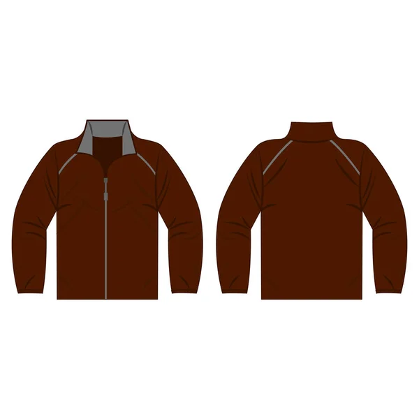 Bruin herfst-, voorjaar jas geïsoleerde vector voor- en achterkant voor bevordering reclame — Stockvector
