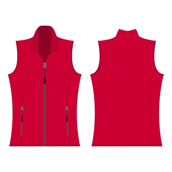 Gilet polaire automne couleur rose chaud vecteur isolé sur le fond blanc — Image vectorielle