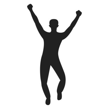 Spor kazanan erkek simge siluet izole vektör