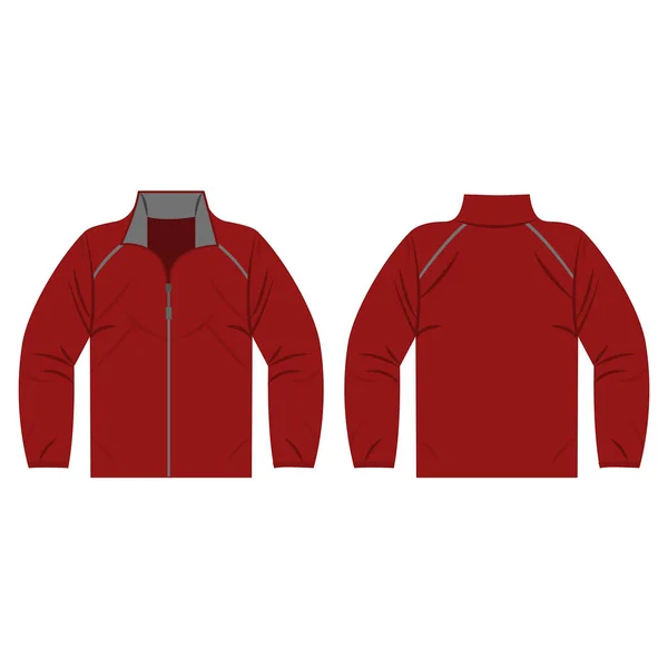 暗红色秋、 春季夹克孤立的矢量正面和背面的广告促销活动 — 图库矢量图片