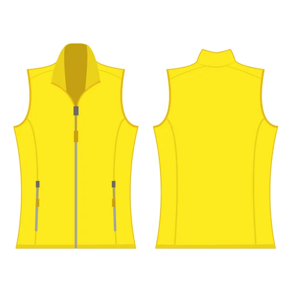 Gilet polaire automne de couleur jaune vecteur isolé sur le fond blanc — Image vectorielle