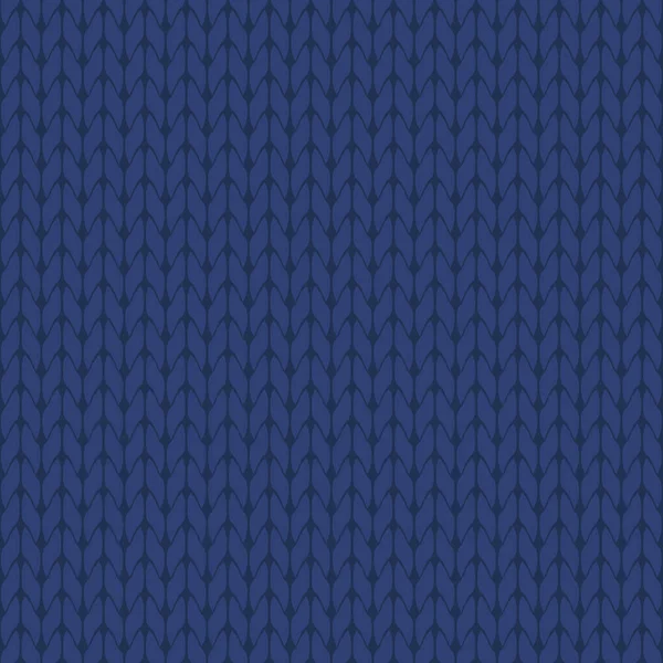 Gestrickter blauer Hintergrund Muster Vektor isoliert — Stockvektor