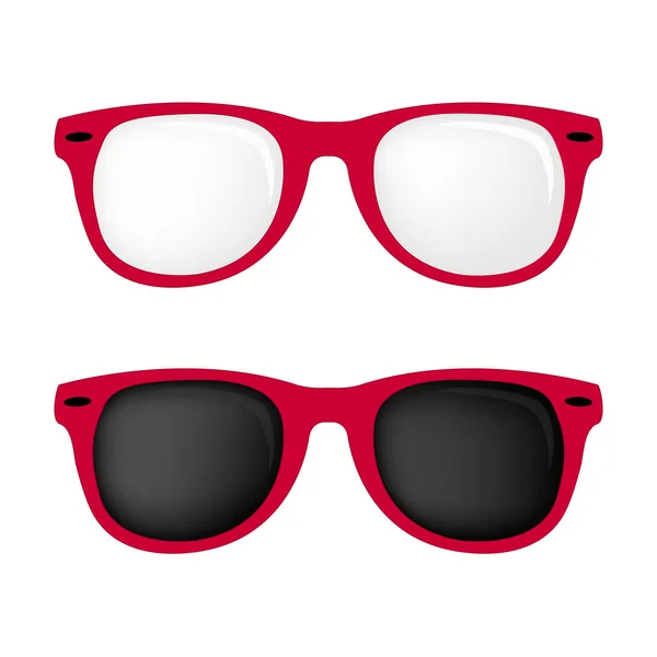 Hipster hot pink Brille und Sonnenbrille isoliert Vektor-Set — Stockvektor