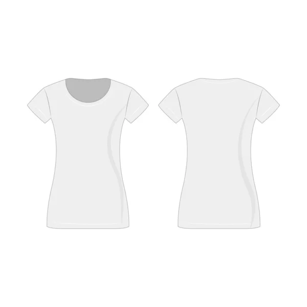 Blanco Dama Camiseta Aislado Vector — Vector de stock
