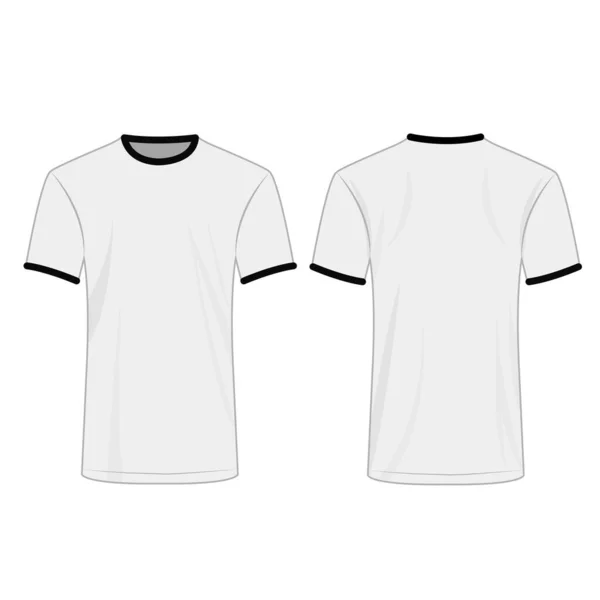 Zwei Farben Shirt Weiß Und Schwarz Isoliert Vektor Set — Stockvektor