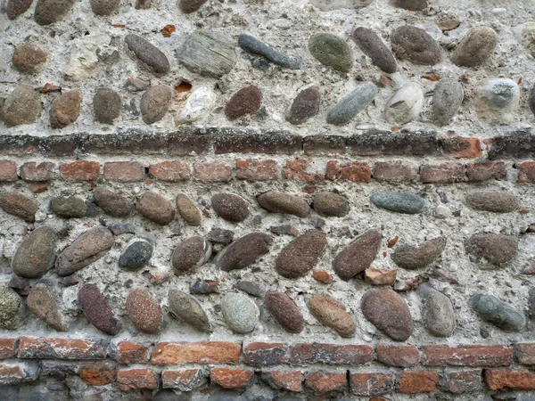 Fond Historique Avec Mur Pierre Antique Mur Est Revêtu Pavés — Photo