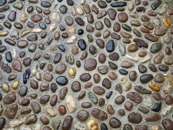 Superfície Molhada Calçada Brilha Após Chuva Pedras Paralelepípedos Multicoloridas Compõem — Fotografia de Stock