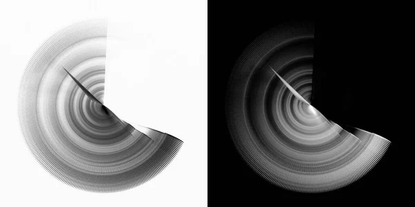 Set of monochrome images of a rotating part or spring. 3D illustration generated on a computer.