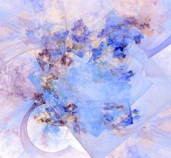 繊細でロマンチックで抽象的な背景を青とライラックの色で表現しています 水彩画との絵画の模倣 コンピュータによって生成されたフラクタルの背景 — ストック写真