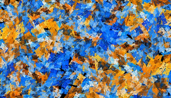 Flarden Van Verschillende Kleuren Vormen Een Abstracte Fractale Achtergrond Weergave — Stockfoto
