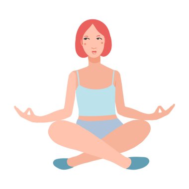 Yoga yapan genç ve güzel bir kadın.. 