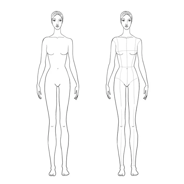 Dibujo de vectores de cuerpo de mujer imágenes de stock de arte vectorial |  Depositphotos