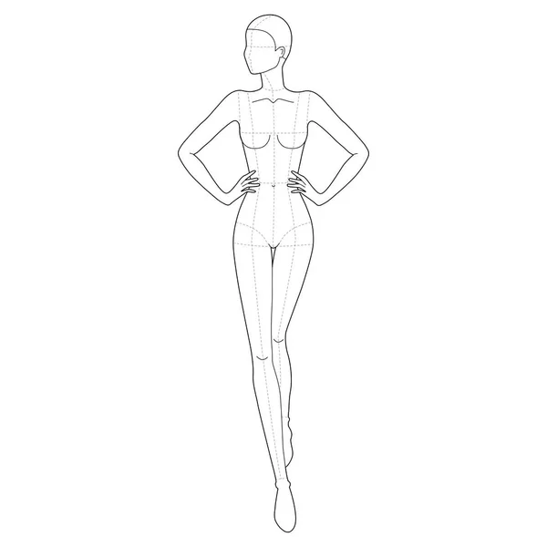 Μόδας πρότυπο των γυναικών περπάτημα. — Διανυσματικό Αρχείο