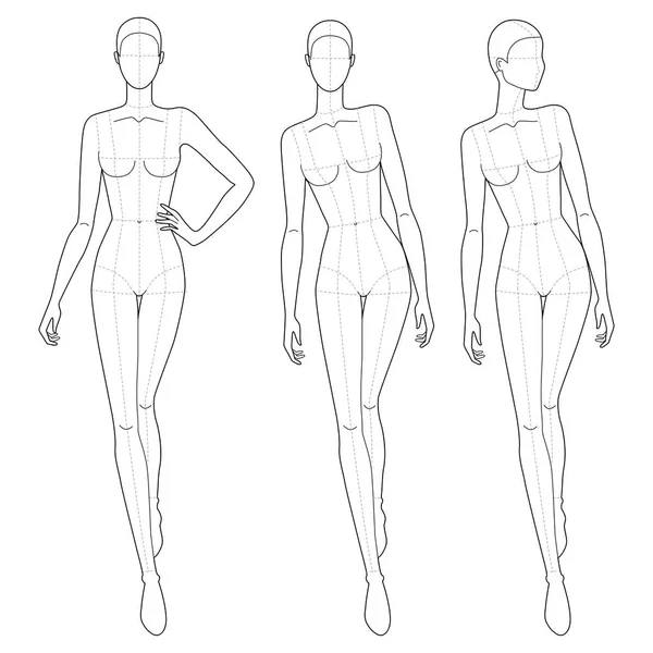 Fashion template of walking women. — Stock Vector