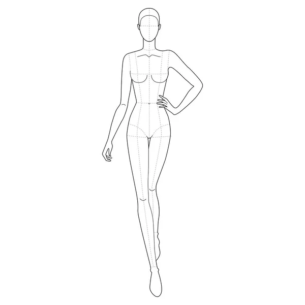 Fashion template of walking women. — Stock Vector