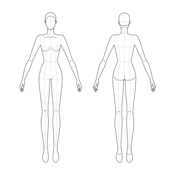 서 있는 여자들의 유행. — 스톡 벡터