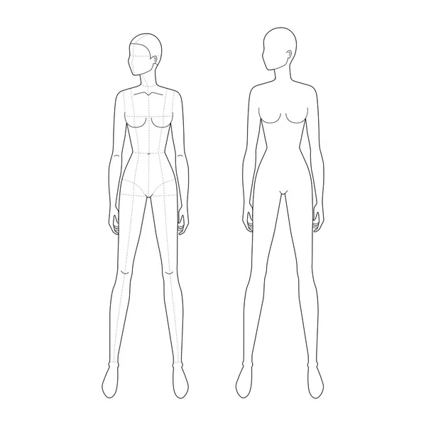 Fashion template of standing women. — Stock Vector