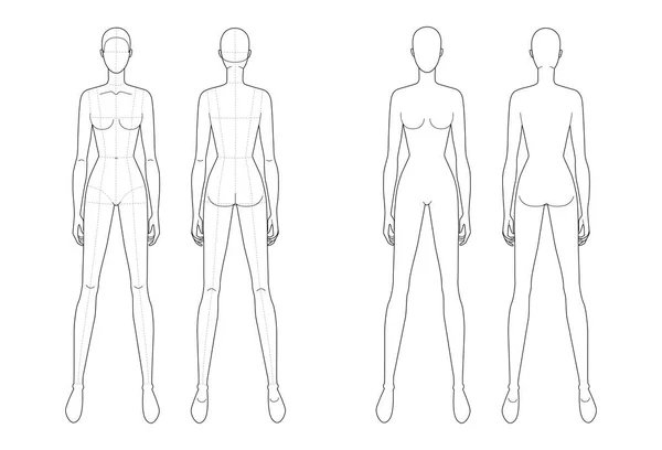 Mode mall för stående kvinnor. — Stock vektor