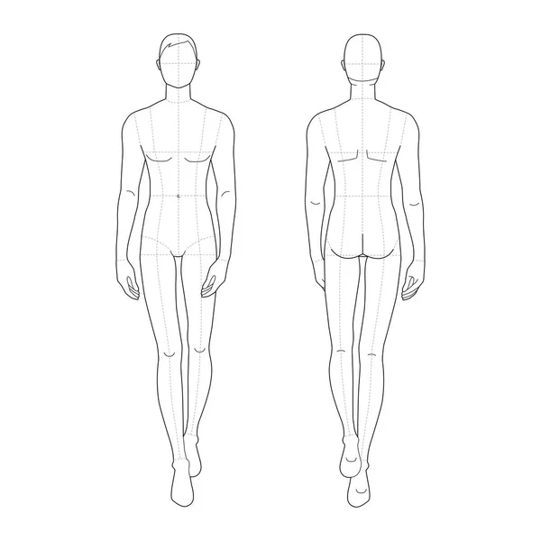 Modevorlage für wandelnde Männer. — Stockvektor