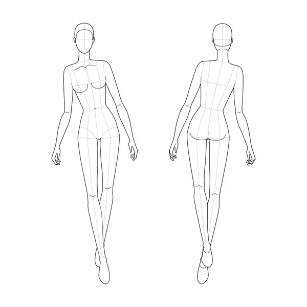 Шаблон моды ходячих женщин . — стоковый вектор