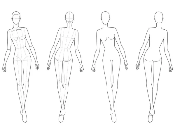 Модний шаблон жінок, що ходять . — стоковий вектор