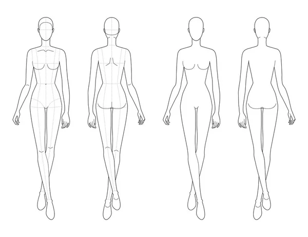 Шаблон моды ходячих женщин . — стоковый вектор