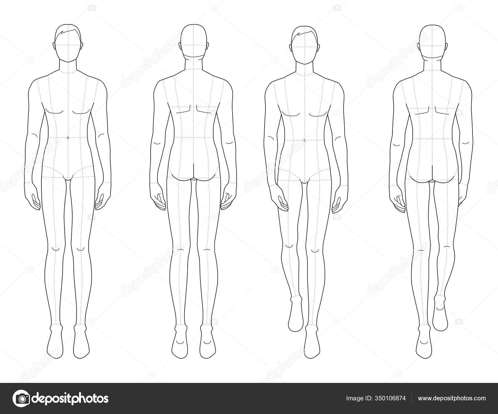 Fashion template of standing and walking men. Stock Vector by  ©Katya_Golovchyn 350106874