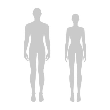 Kadın ve erkeklerin moda silueti.