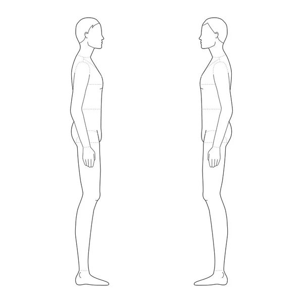 Fashion template of standing men. — Stock Vector