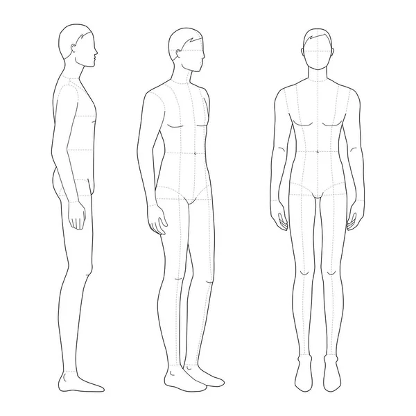 서 있는 남자들의 유행. — 스톡 벡터